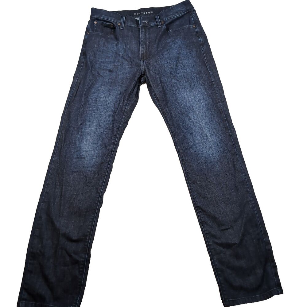 Mott‎ & Bow Slim Mosco Jeans Mens 32x32 (30x31) Dark Wash Blue Stretch Straight